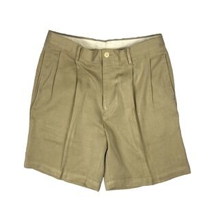 Nautica Men's Shorts 33Wx8‎ Rigger Silk/Linen Blend Classic Fit Hazelnut Pleated